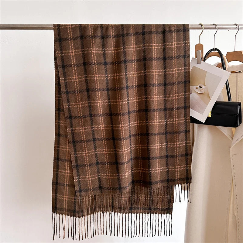Écharpe Plaid Femme Hiver – Châle Long 200×65 cm