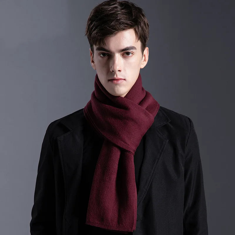 Écharpe Homme Laine Mélangée – Classique Hiver 30×180 cm