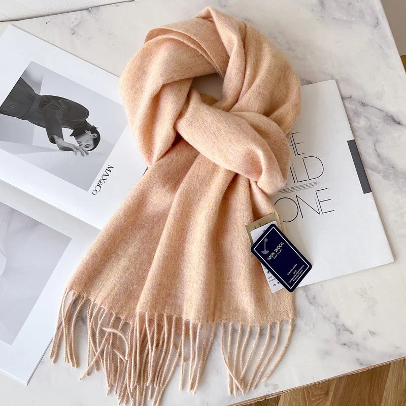 Écharpe 100% Laine Unisexe – Hiver 180×32 cm