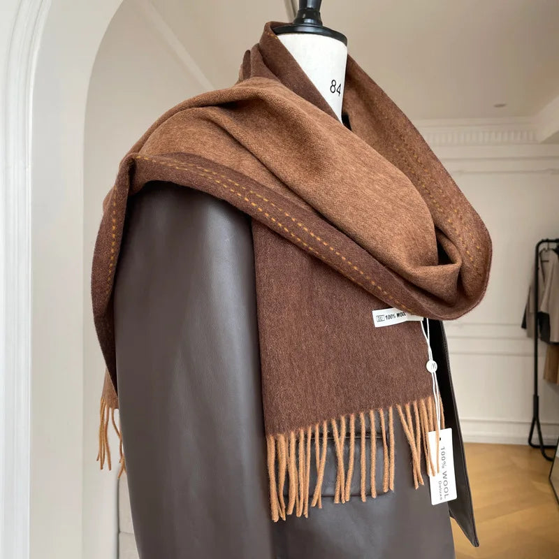 Écharpe Femme 100% Laine Australienne – Châle Hiver Doux