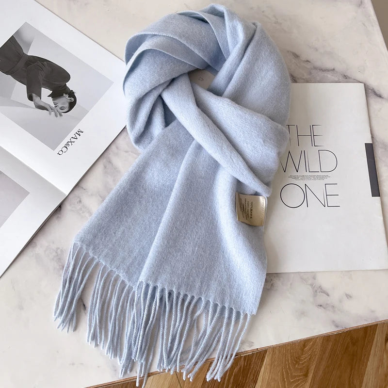 Écharpe 100% Laine Unisexe – Hiver 180×32 cm