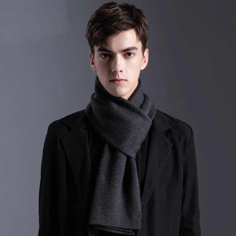 Écharpe Homme Laine Mélangée – Classique Hiver 30×180 cm