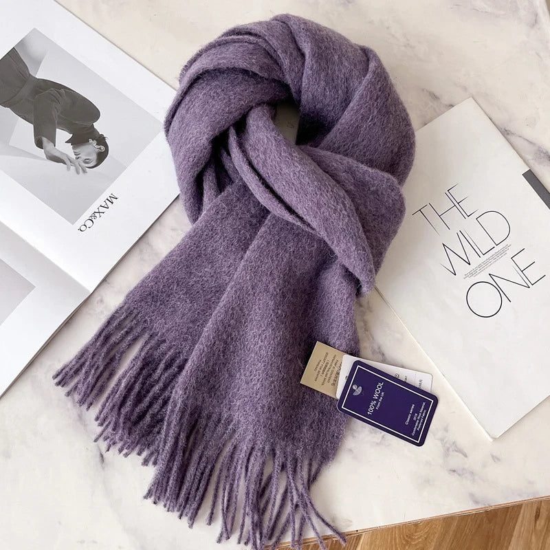 Écharpe 100% Laine Unisexe – Hiver 180×32 cm