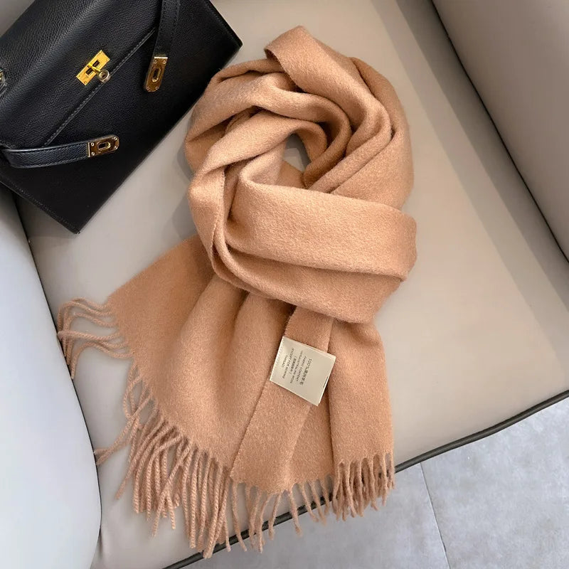 Écharpe 100% Laine Unisexe – Hiver 180×32 cm