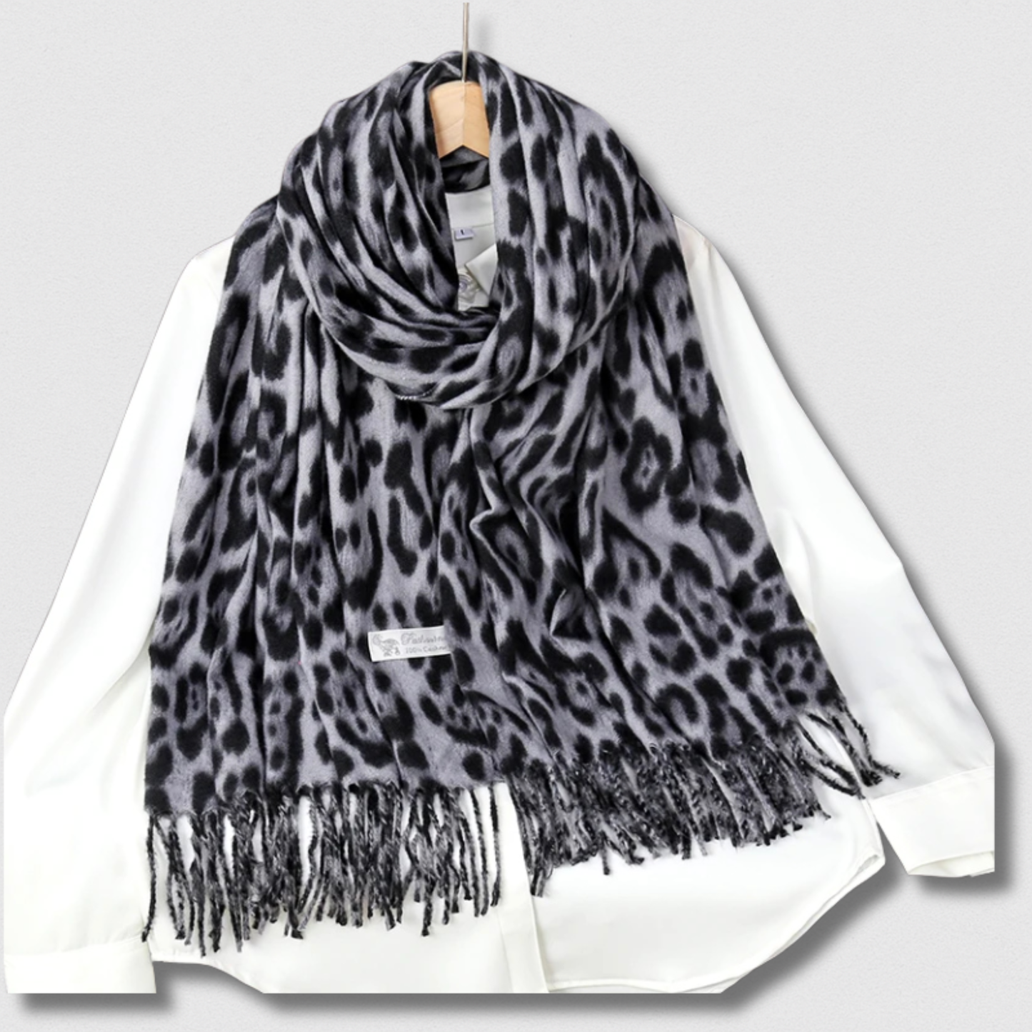 Écharpe Léopard Femme Hiver – Châle Doux 185×65 cm