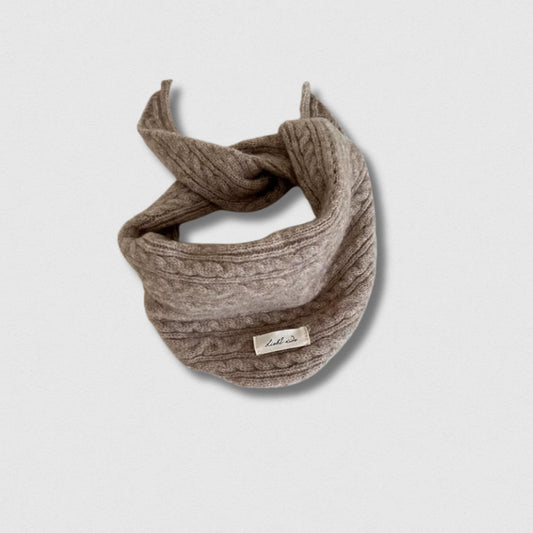 Écharpe enfant kaki en cachemire et polyester – chaude et douce – 3 à 8 ans