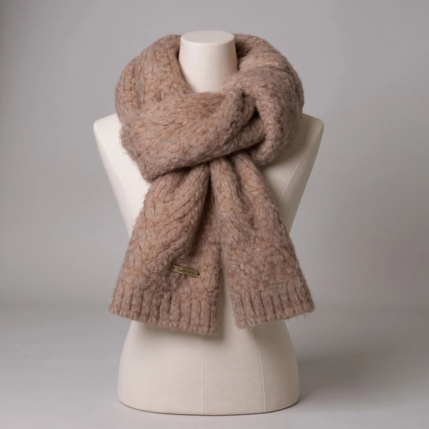 Écharpe femme en laine tricotée<br>Épaisse, chaude et élégante