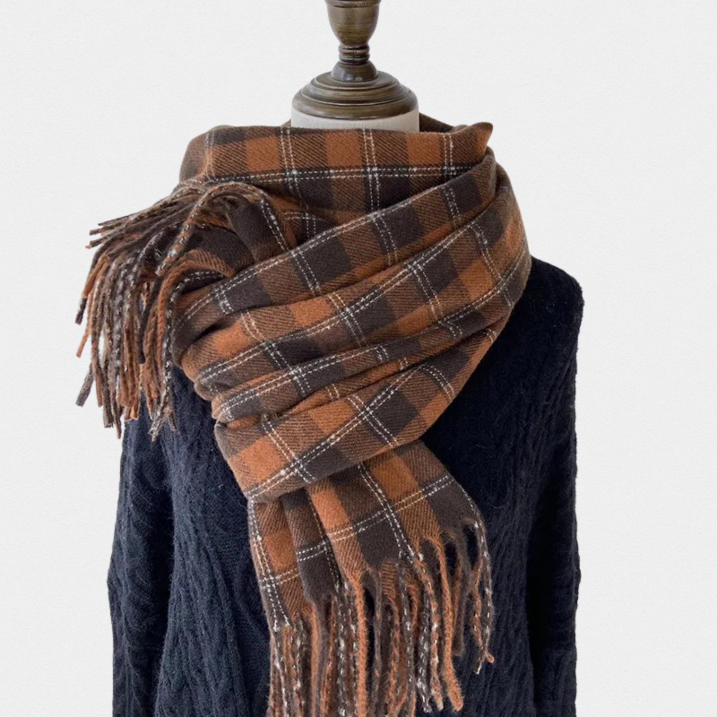 Écharpe Plaid Vintage Unisexe – Pashmina 200×68 cm
