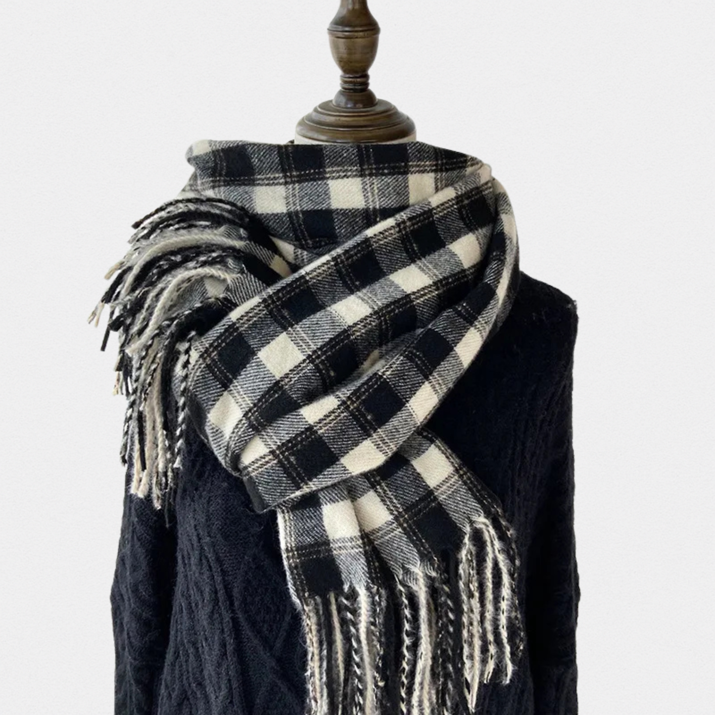 Écharpe Plaid Vintage Unisexe – Pashmina 200×68 cm