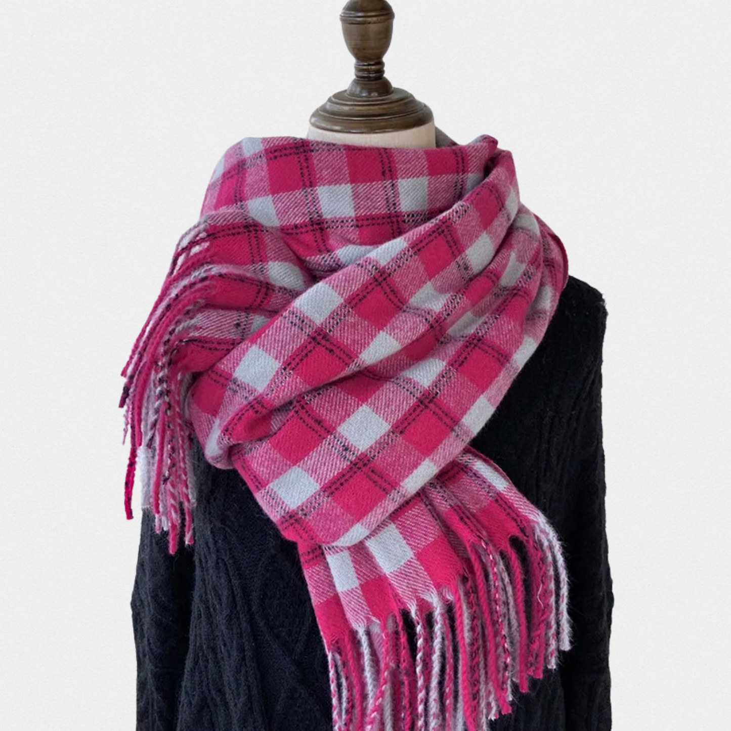 Écharpe Plaid Vintage Unisexe – Pashmina 200×68 cm
