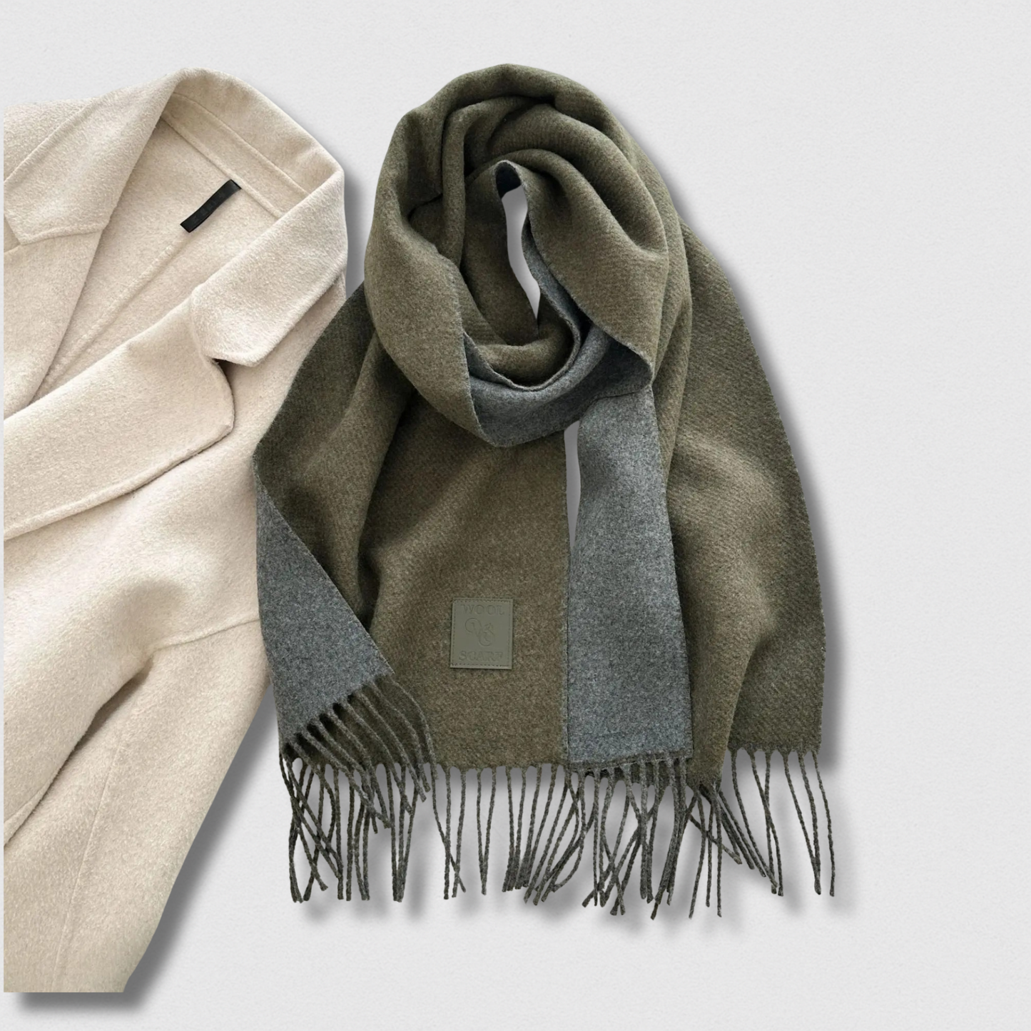 Écharpe Double Face Laine Hiver – Luxe & Confort