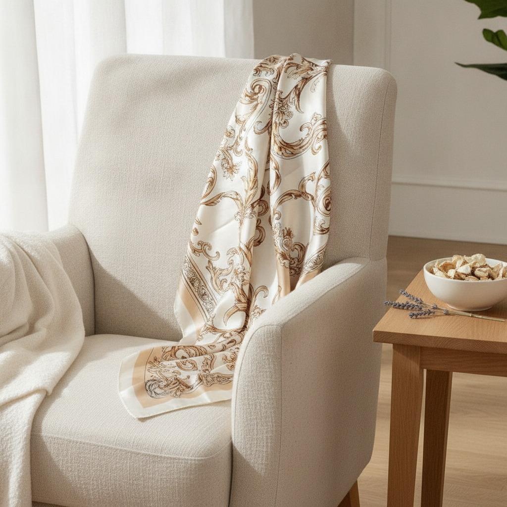 Foulard carré satin élégant