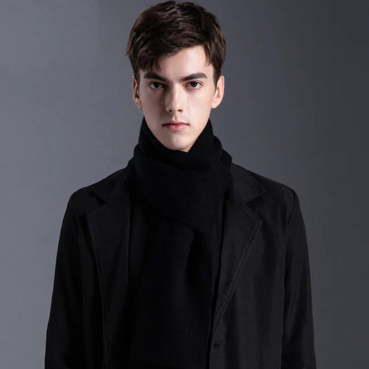 Écharpe Homme Laine Mélangée – Classique Hiver 30×180 cm