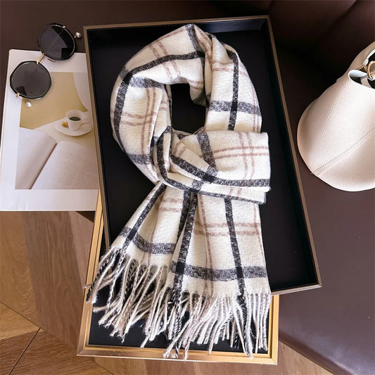 Écharpe Plaid Femme Hiver – Châle Long 200×65 cm