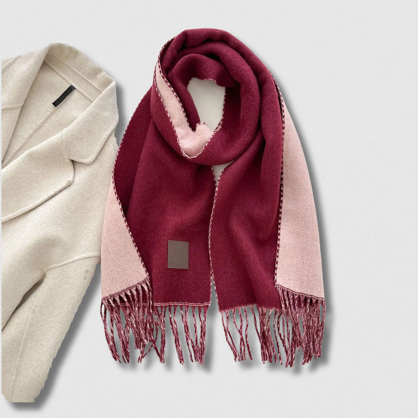 Écharpe Double Face Laine Hiver – Luxe & Confort