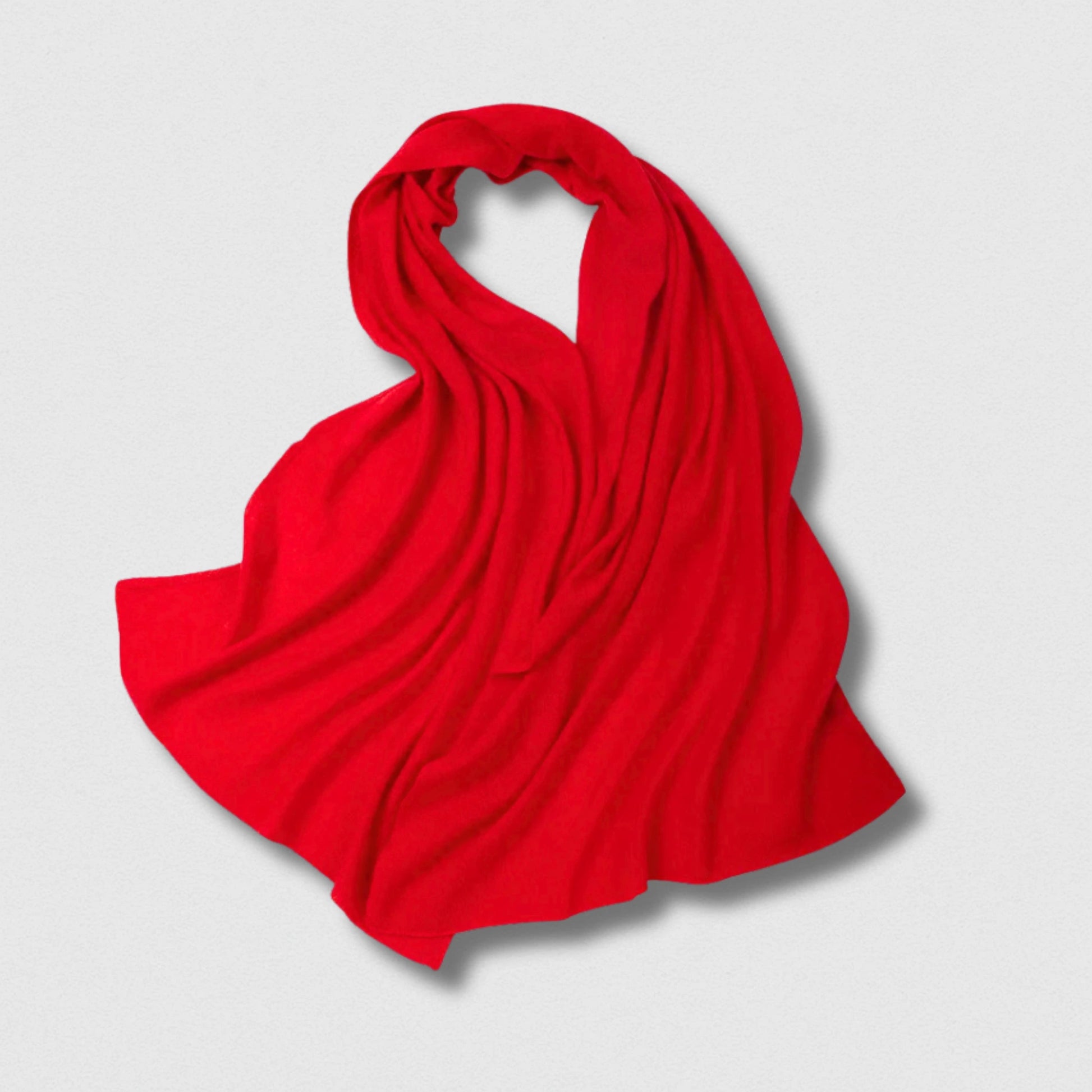 Écharpe 100 % laine rouge vif 180×32 cm, accessoire éclatant et chaud pour l’hiver.