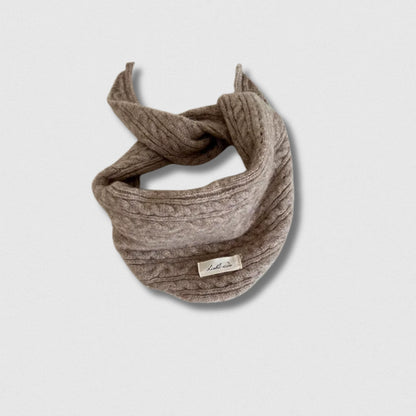 Écharpe enfant kaki en cachemire et polyester – chaude et douce – 3 à 8 ans
