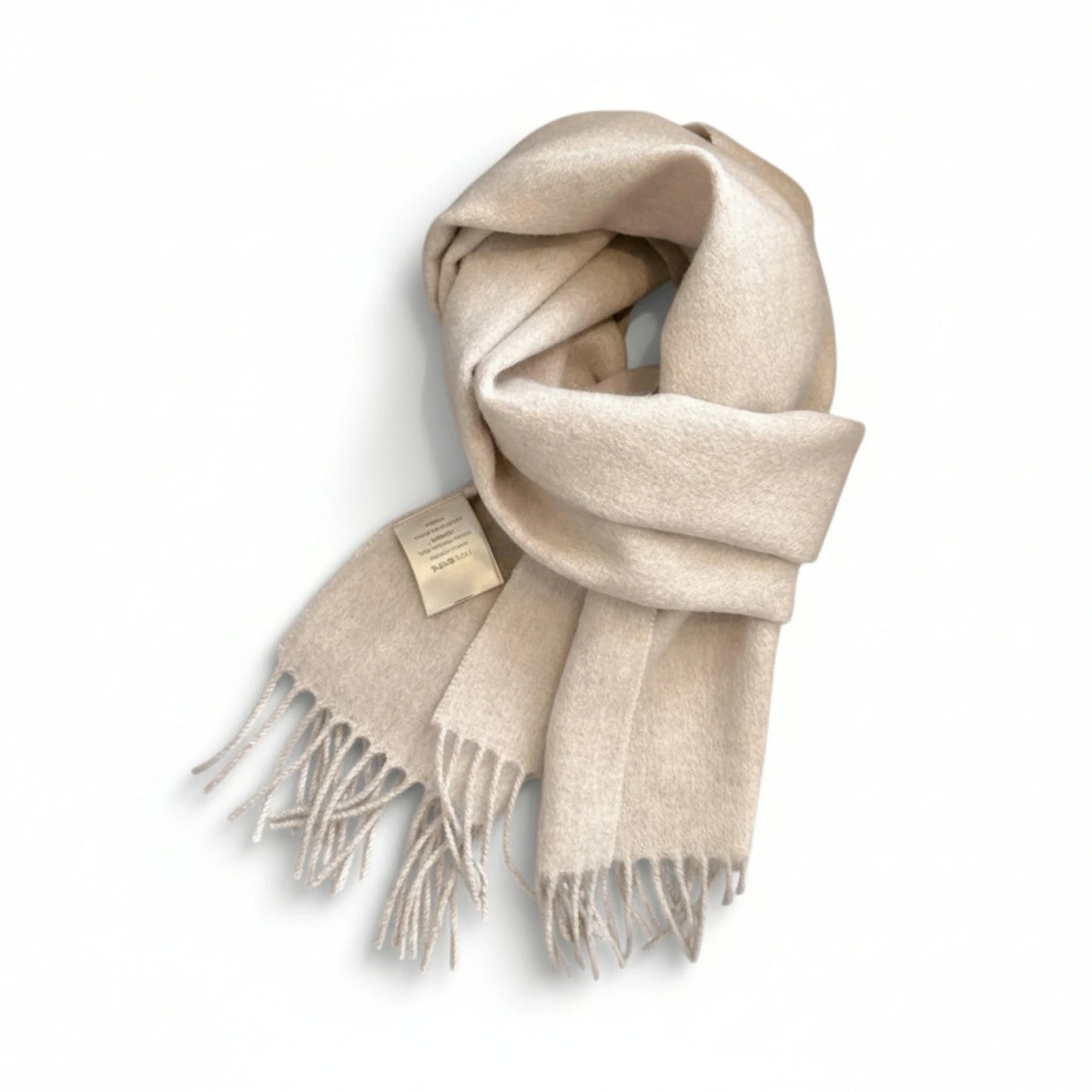 Écharpe femme en laine beige clair