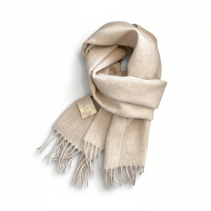 Écharpe femme en laine beige clair