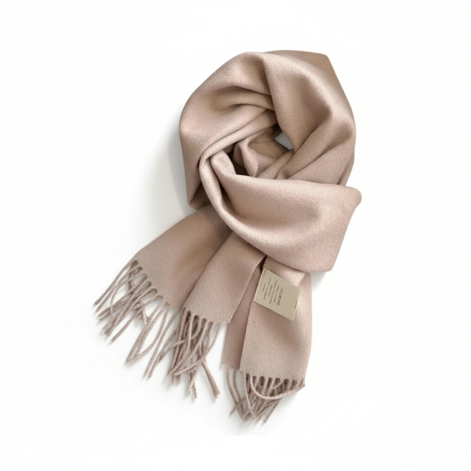 Écharpe femme en laine beige rosé