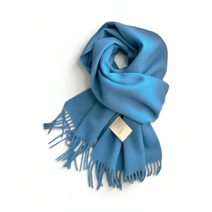 Écharpe femme en laine bleu azur