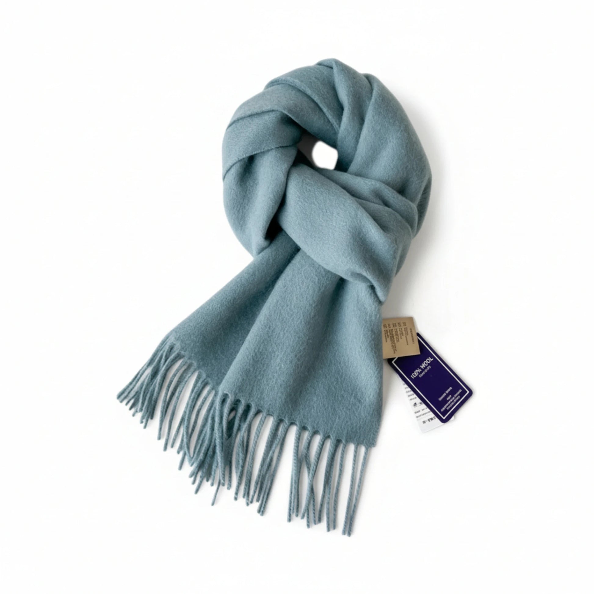 Écharpe femme en laine bleu glacier