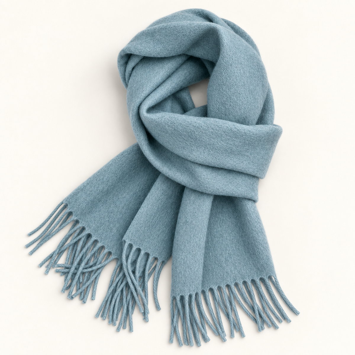 Écharpe femme en laine bleu glacier