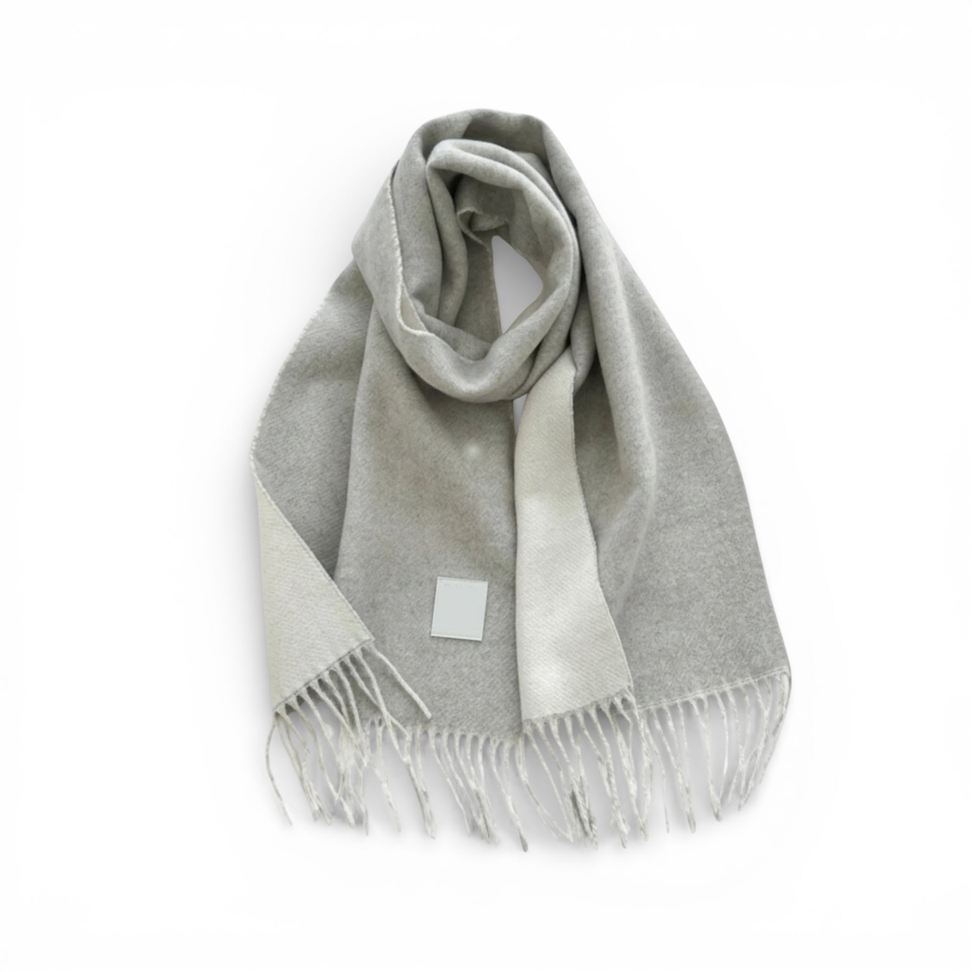 Écharpe femme en laine double face gris