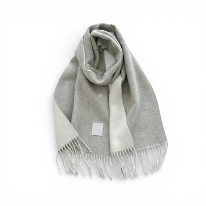 Écharpe femme en laine double face gris