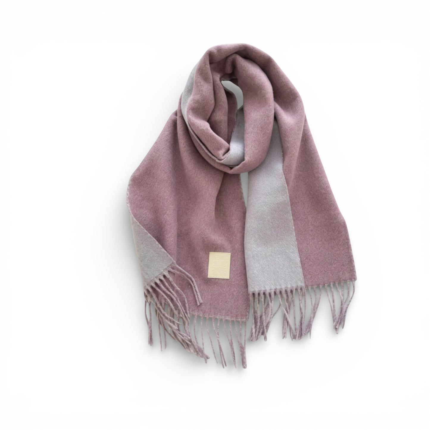 Écharpe femme en laine double face mauve