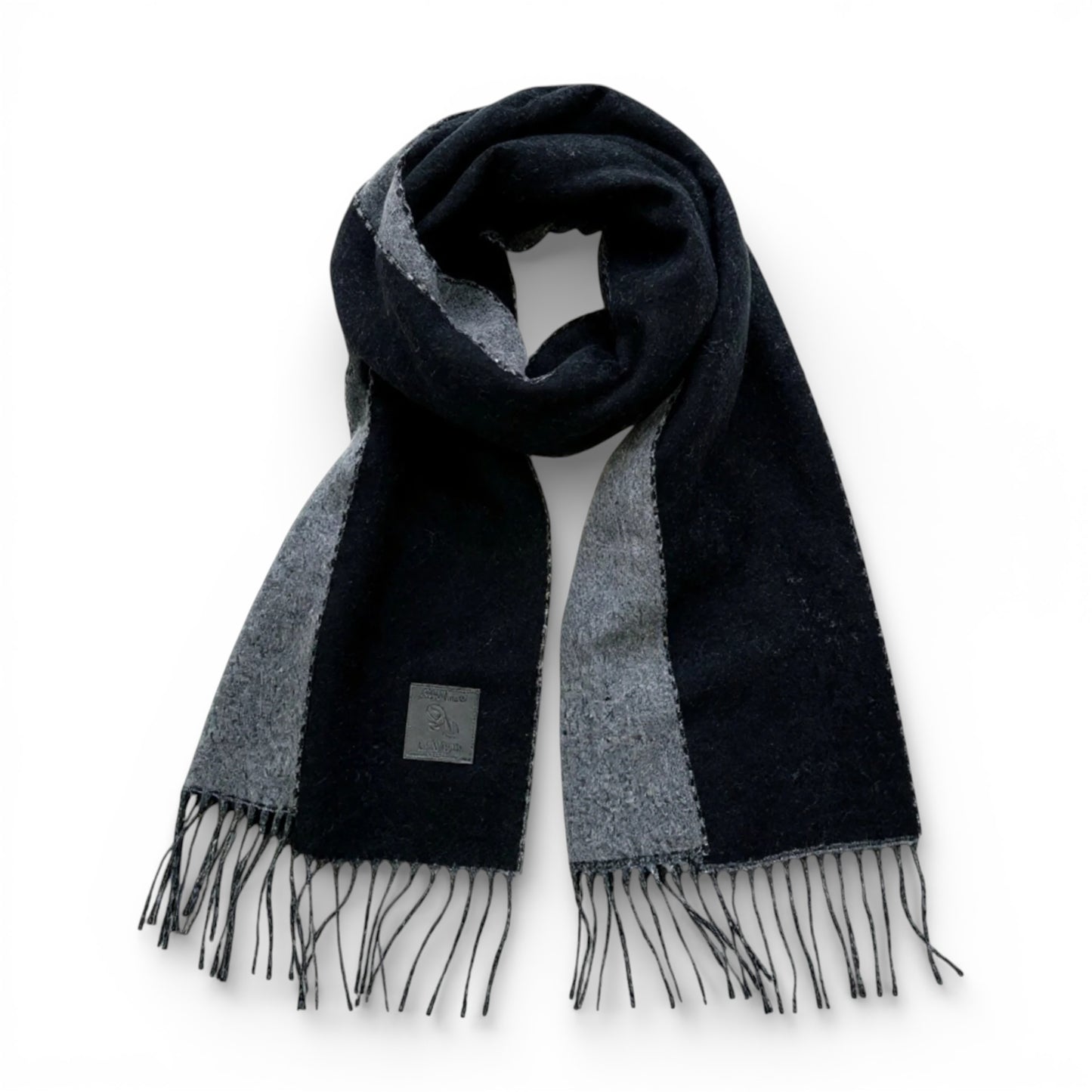 Écharpe femme en laine double face noir