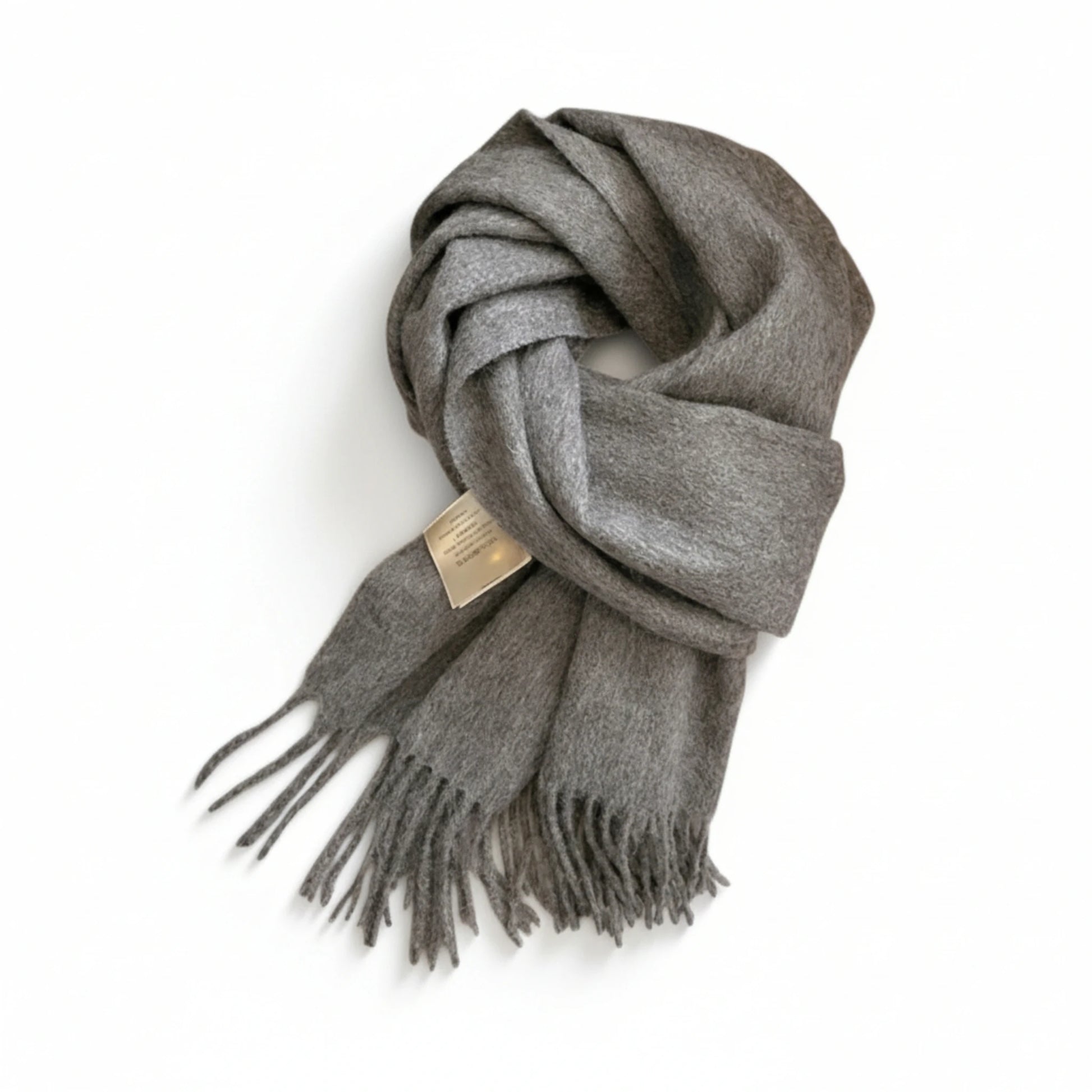 Écharpe femme en laine gris anthracite