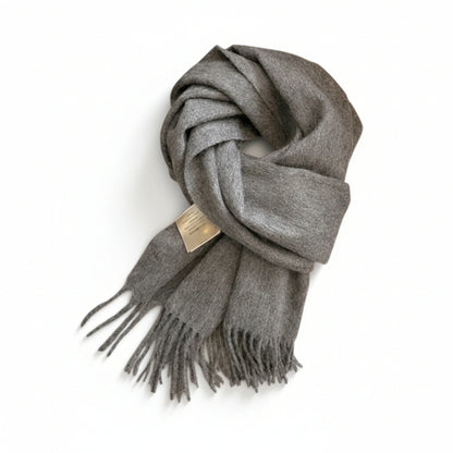 Écharpe femme en laine gris anthracite