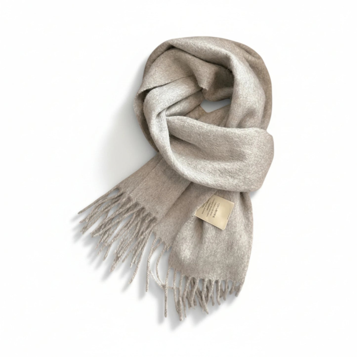 Écharpe femme en laine gris perle