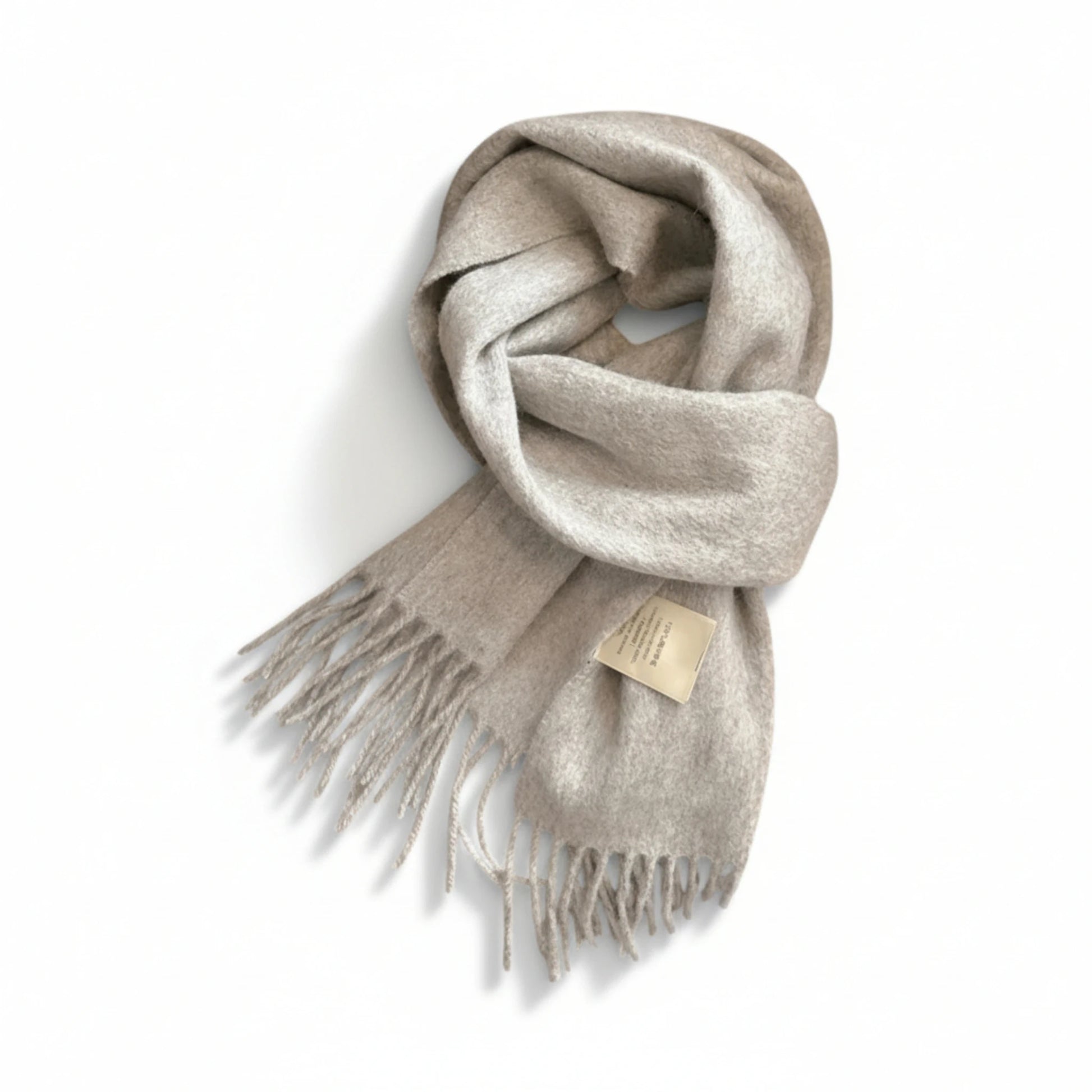 Écharpe femme en laine gris perle