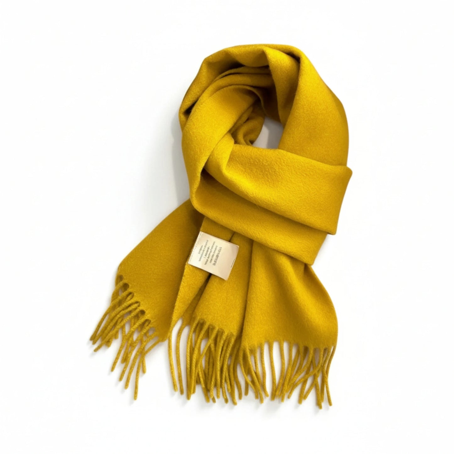 Écharpe femme en laine jaune safran