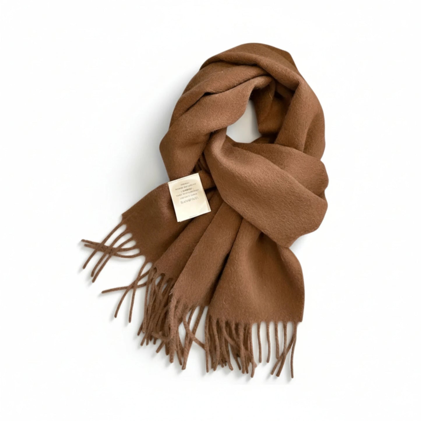 Écharpe femme en laine marron chocolat