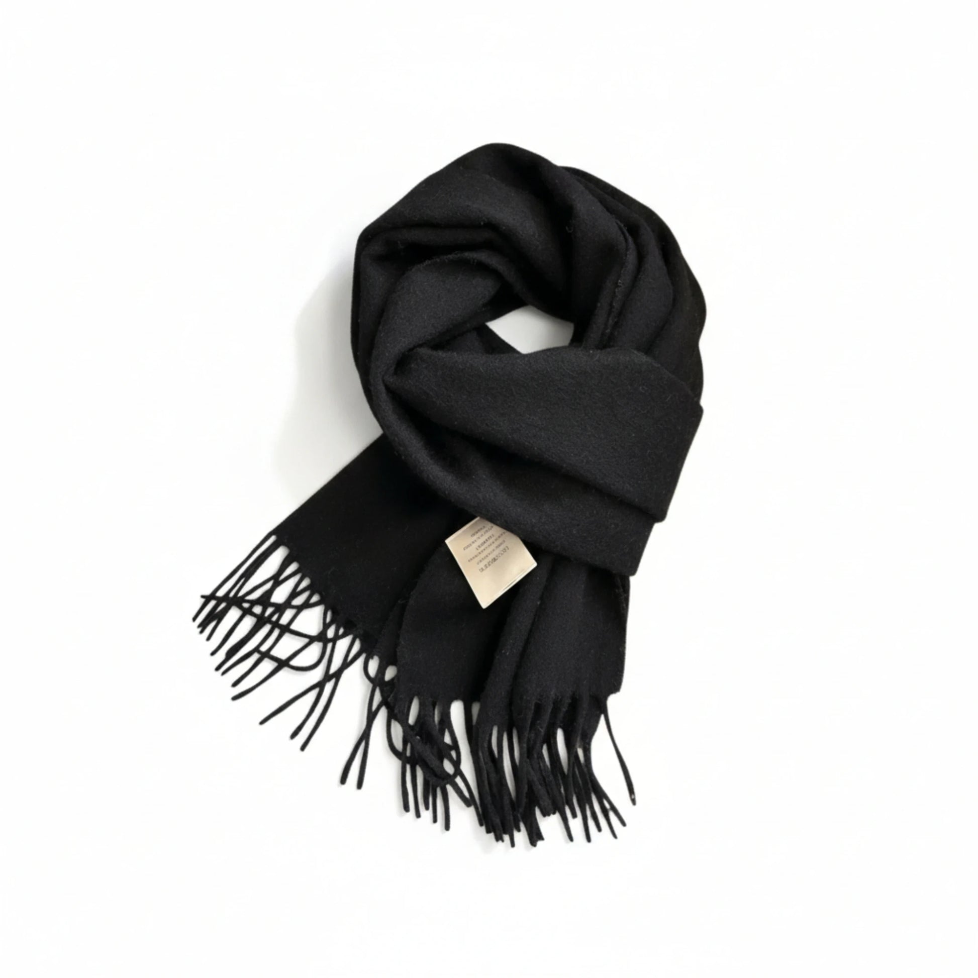 Écharpe femme en laine noir profond