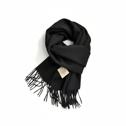 Écharpe femme en laine noir profond