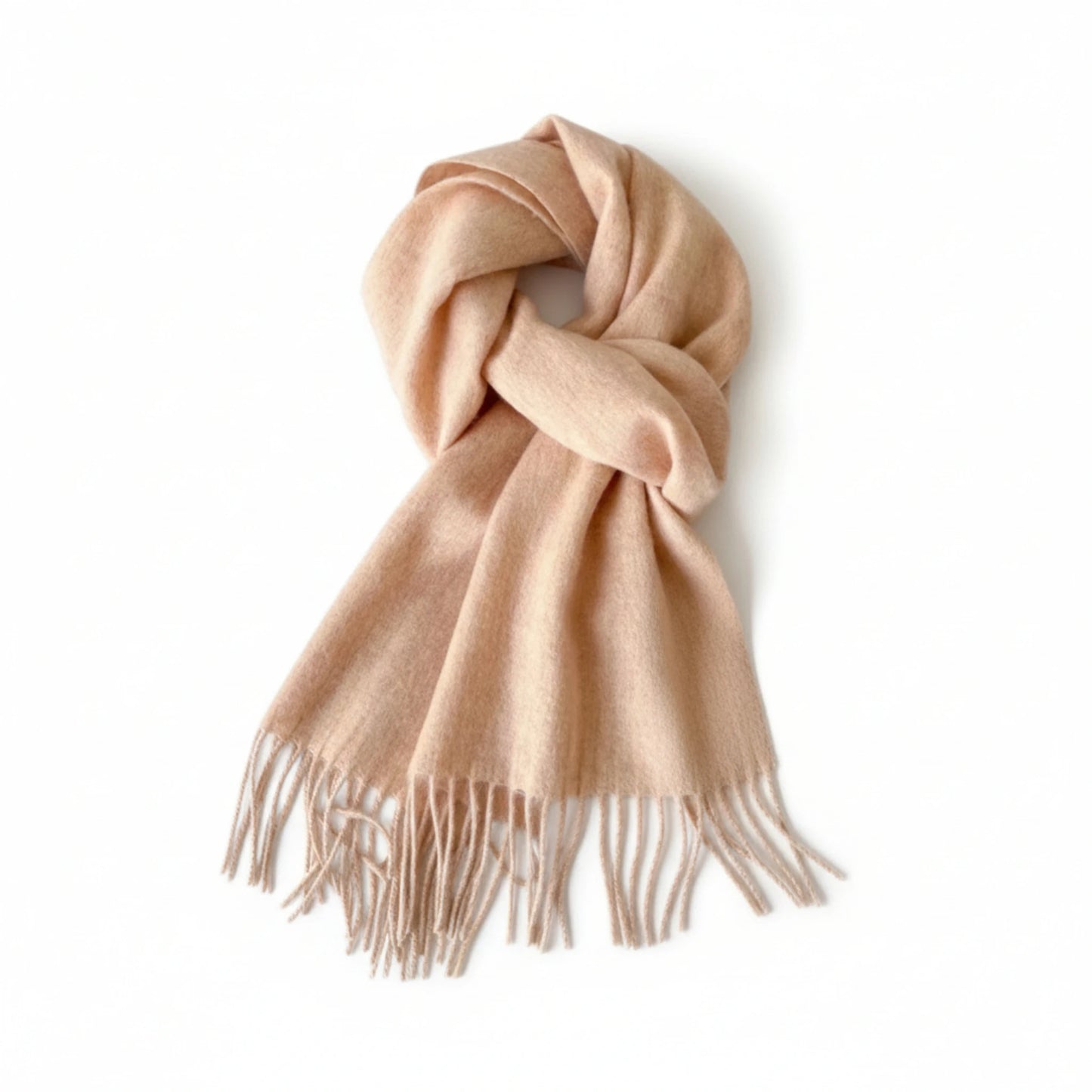 Écharpe femme en laine pêche pastel