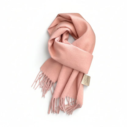 Écharpe femme en laine rose corail