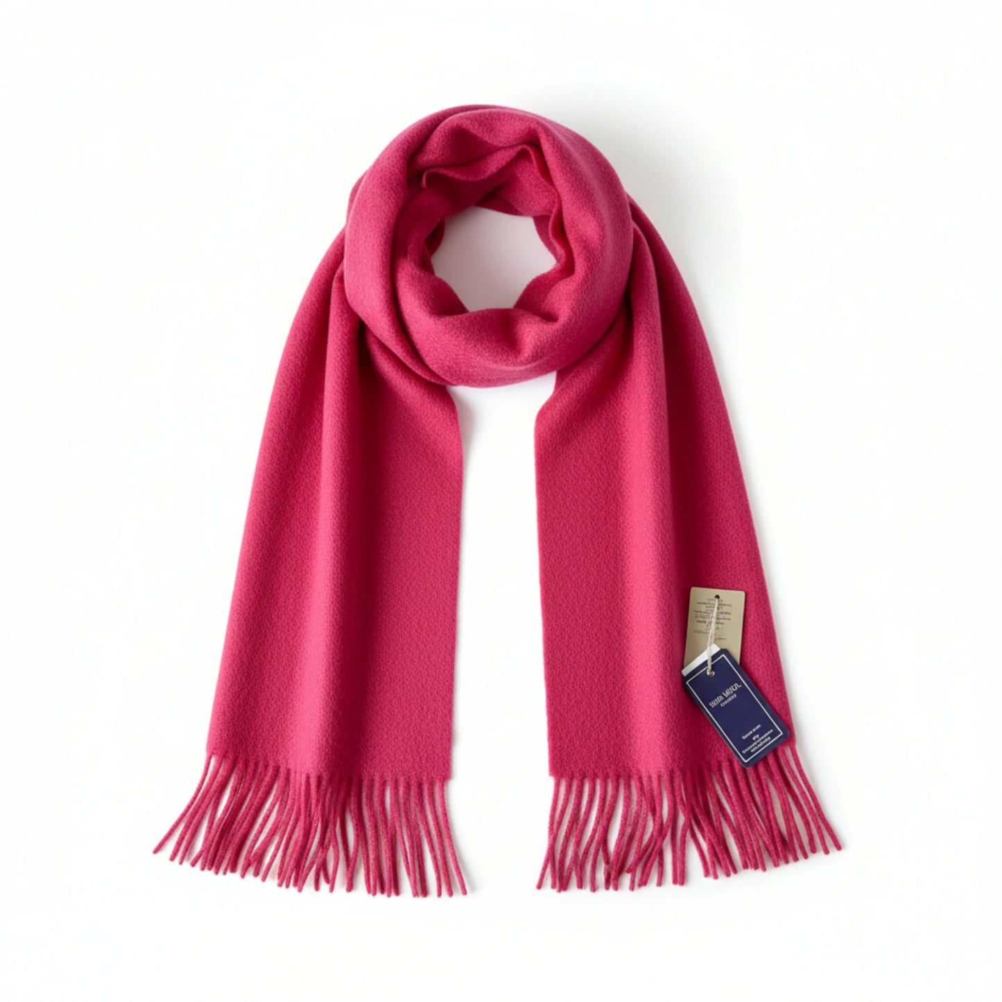 Écharpe femme en laine rose framboise