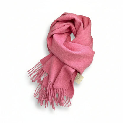 Écharpe femme en laine rose fichsia