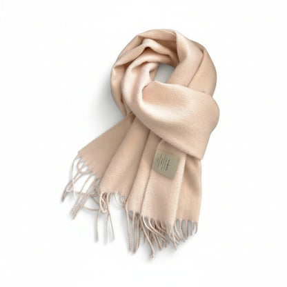 Écharpe femme en laine rose poudré clair