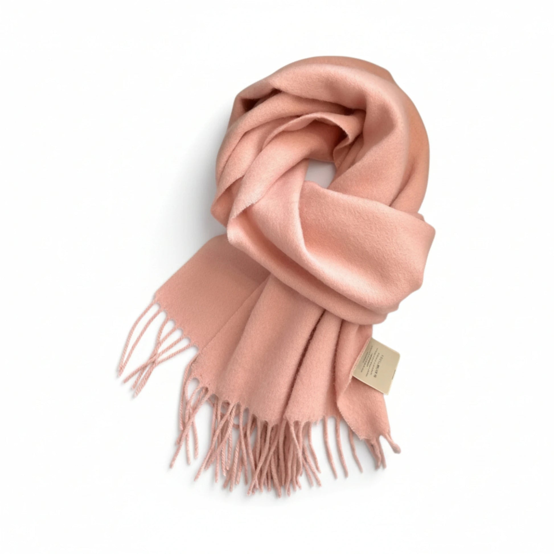 Écharpe femme en laine rose poudré