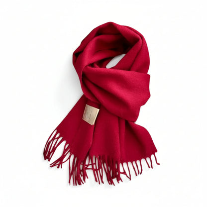 Écharpe femme en laine rouge bordeaux