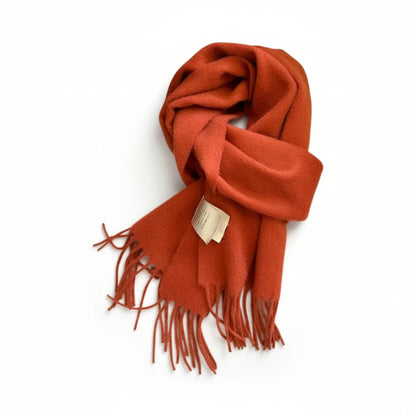 Écharpe femme en laine rouille cuivrée