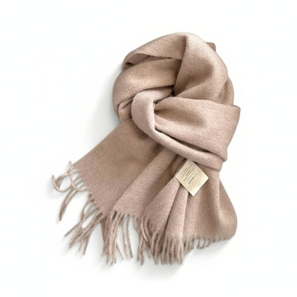 Écharpe femme en laine taupe rosé