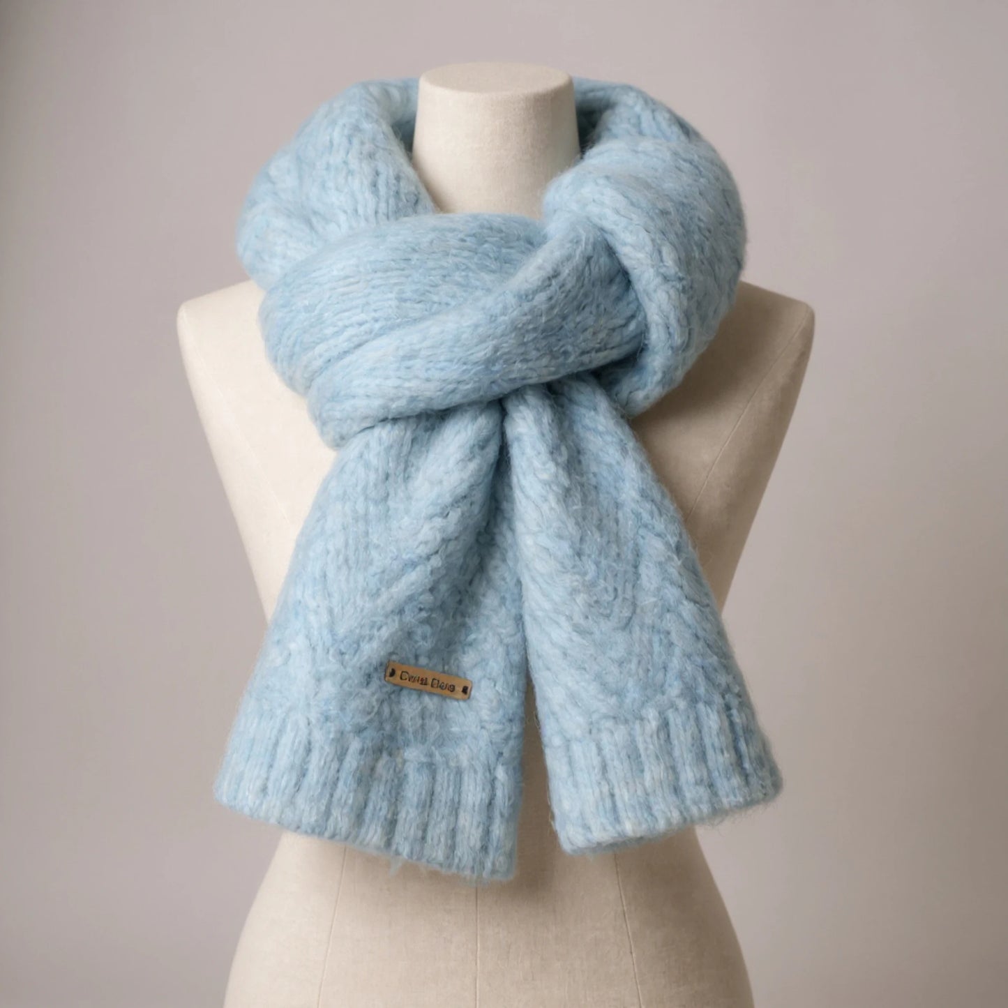 Écharpe femme en laine tricotée<br>Épaisse, chaude et élégante