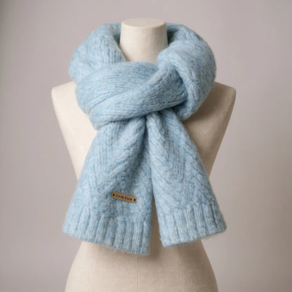 Écharpe femme en laine tricotée<br>Épaisse, chaude et élégante